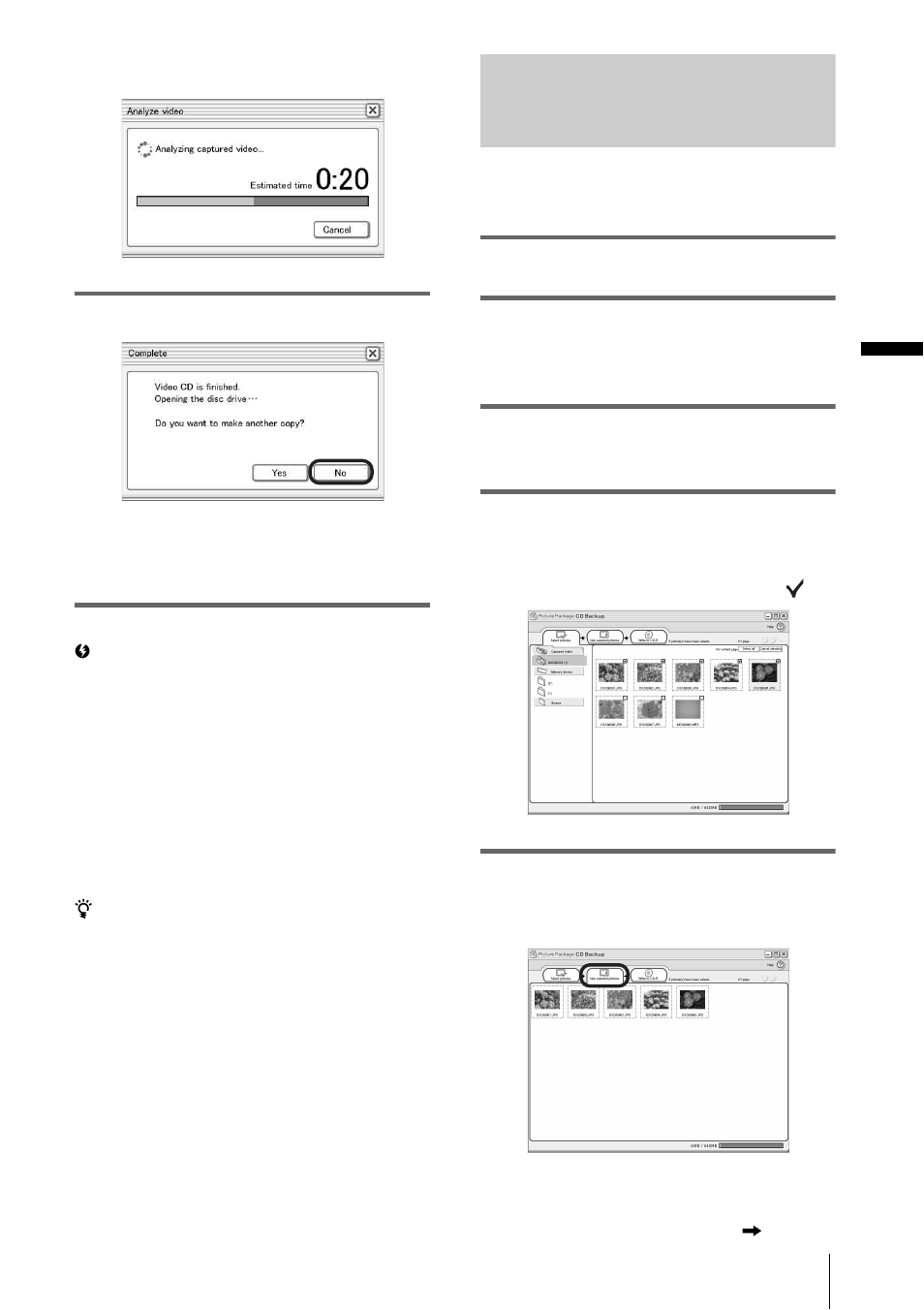 Saving the images on cd-r, Picture package cd backup, P (p. 23) | Sony DCR-PC350 User Manual | Page 23 / 44