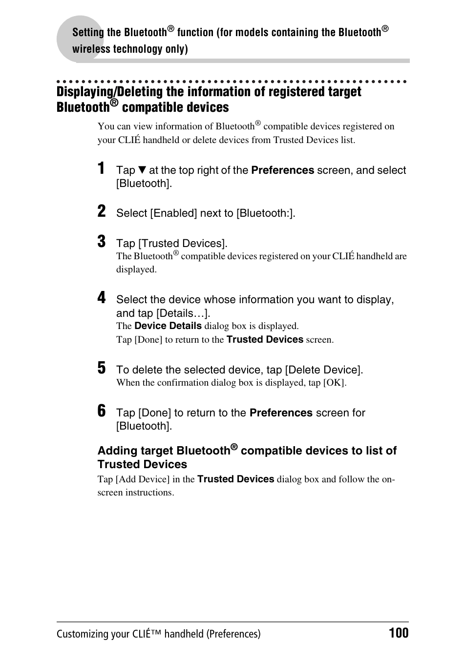Compatible devices | Sony PEG-TH55 User Manual | Page 100 / 231