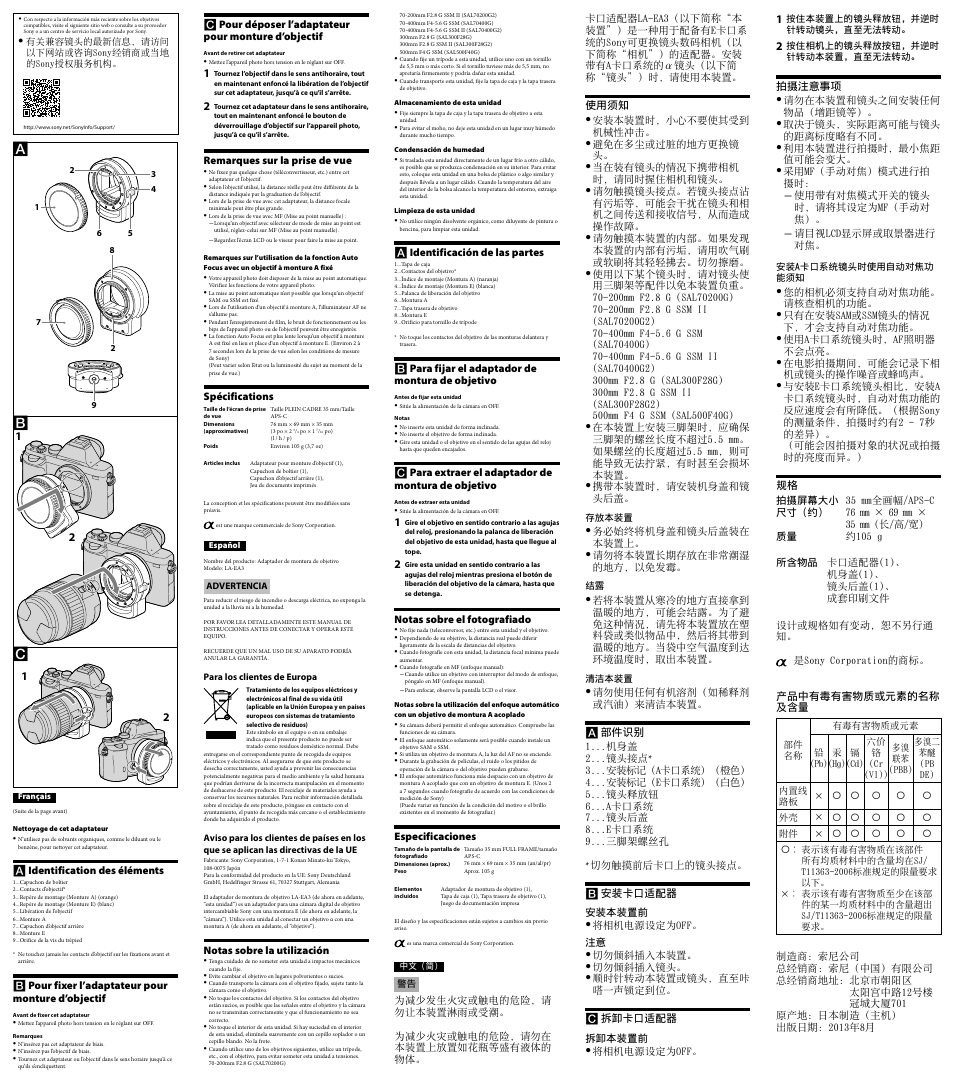 Sony LA-EA3 User Manual | Page 2 / 2