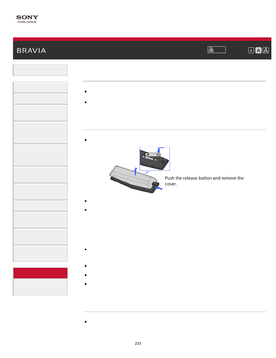 Touchpad remote control symptoms | Sony KDL-70X830B User Manual | Page 239 / 256