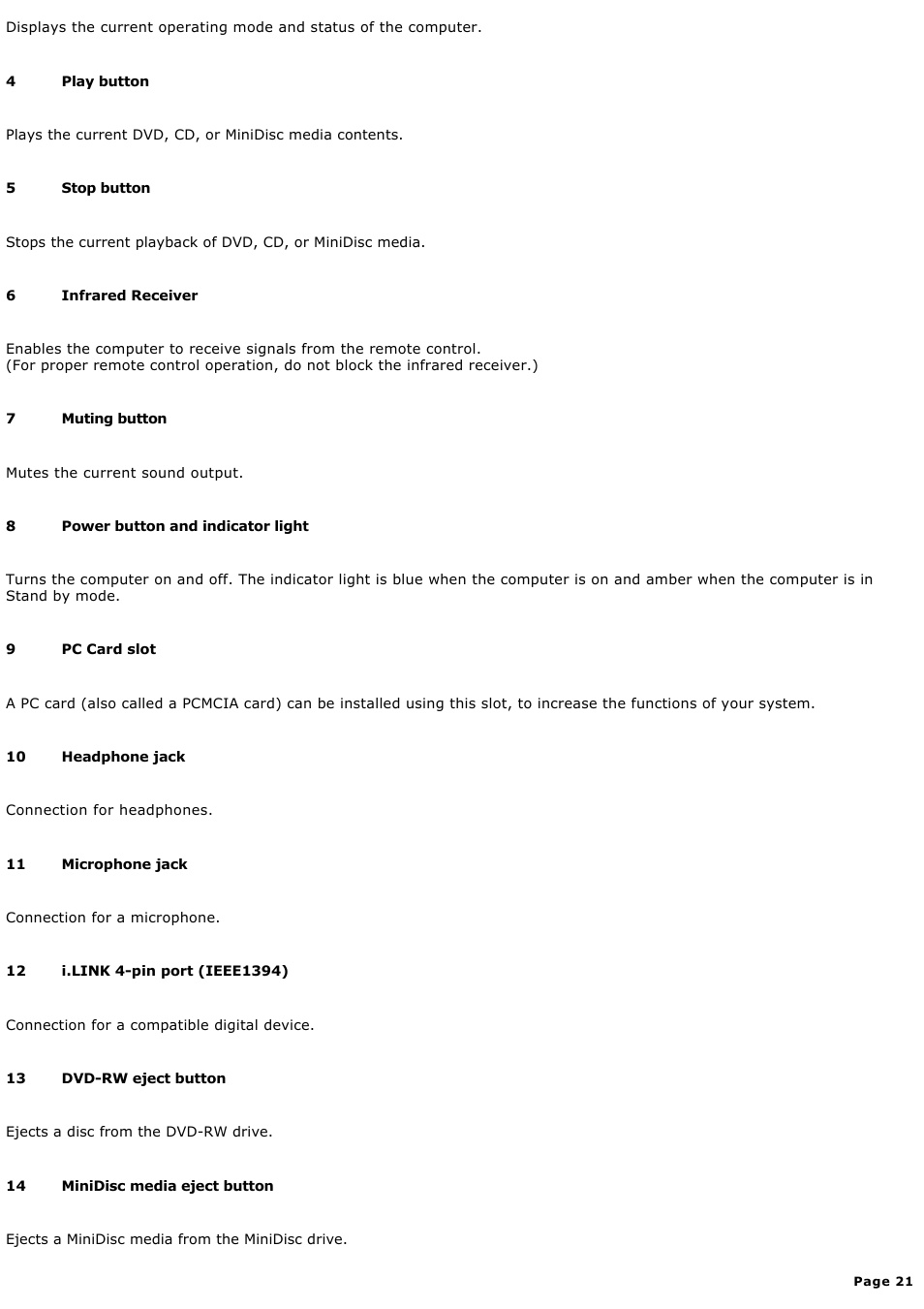 Sony PCV-MXS10 User Manual | Page 21 / 112
