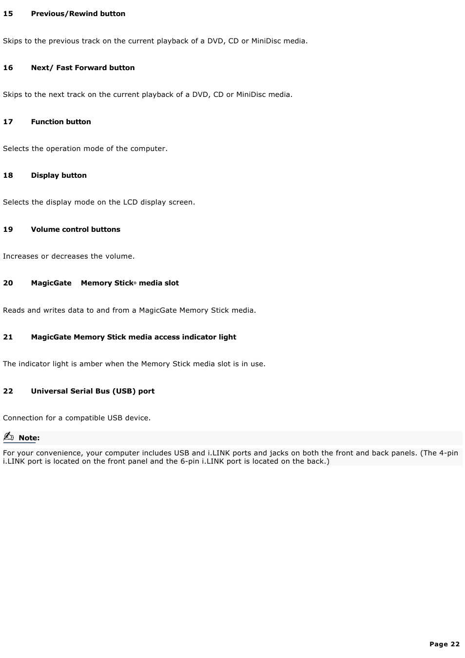 Sony PCV-MXS10 User Manual | Page 22 / 112
