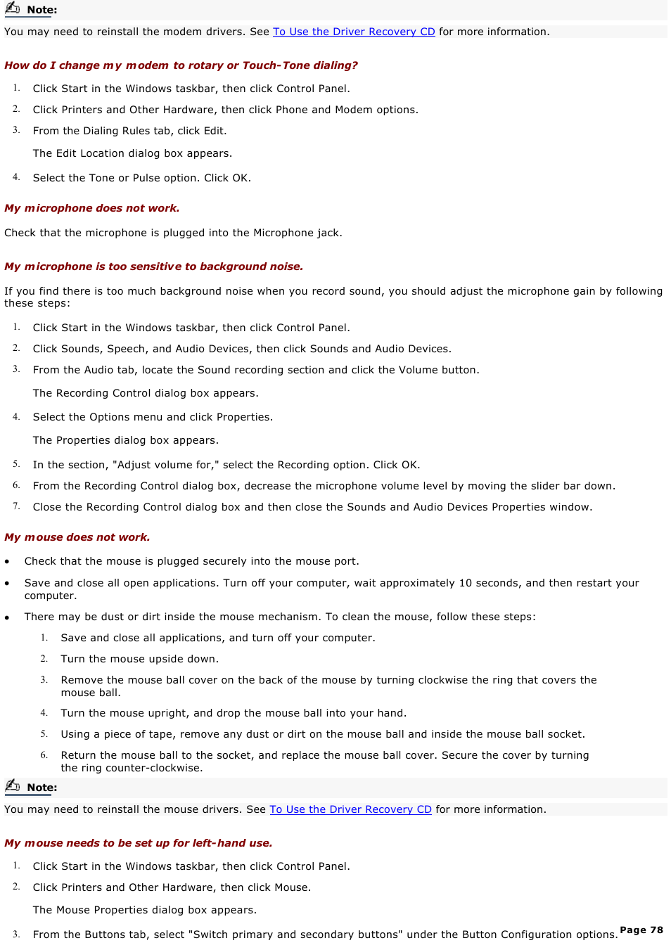 Sony PCV-MXS10 User Manual | Page 78 / 112