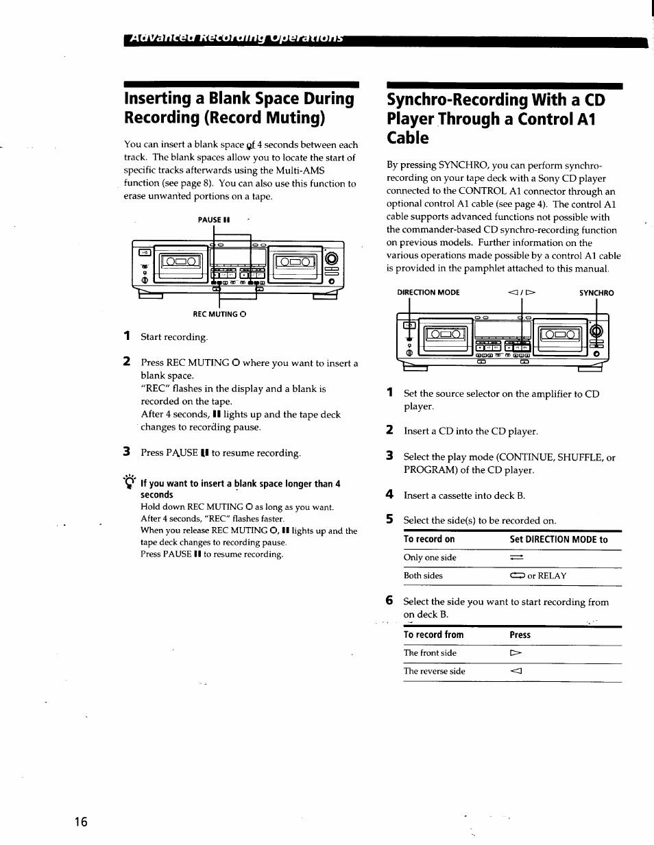 Sony TC-WE825S User Manual | Page 16 / 23