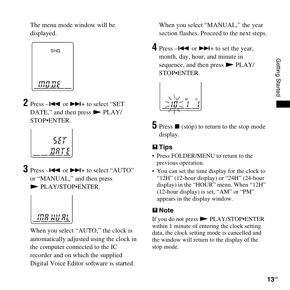 Sony ICD-PX820D User Manual | Page 13 / 96