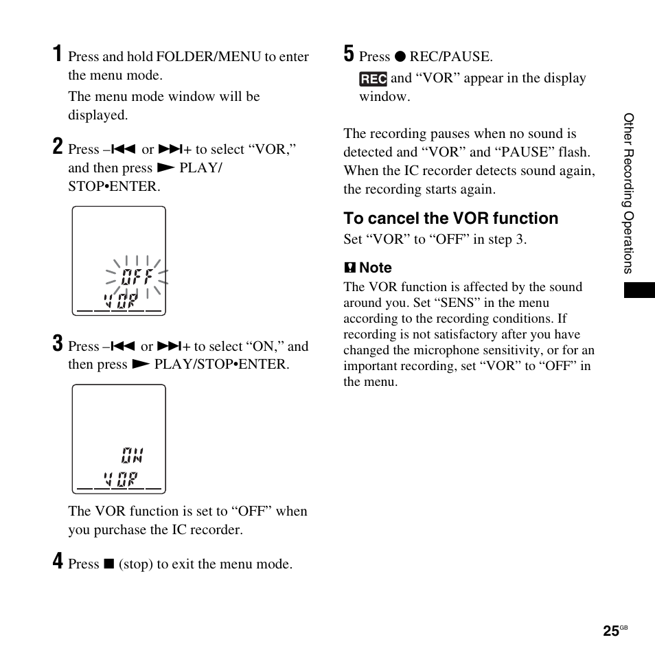 Sony ICD-PX820D User Manual | Page 25 / 96