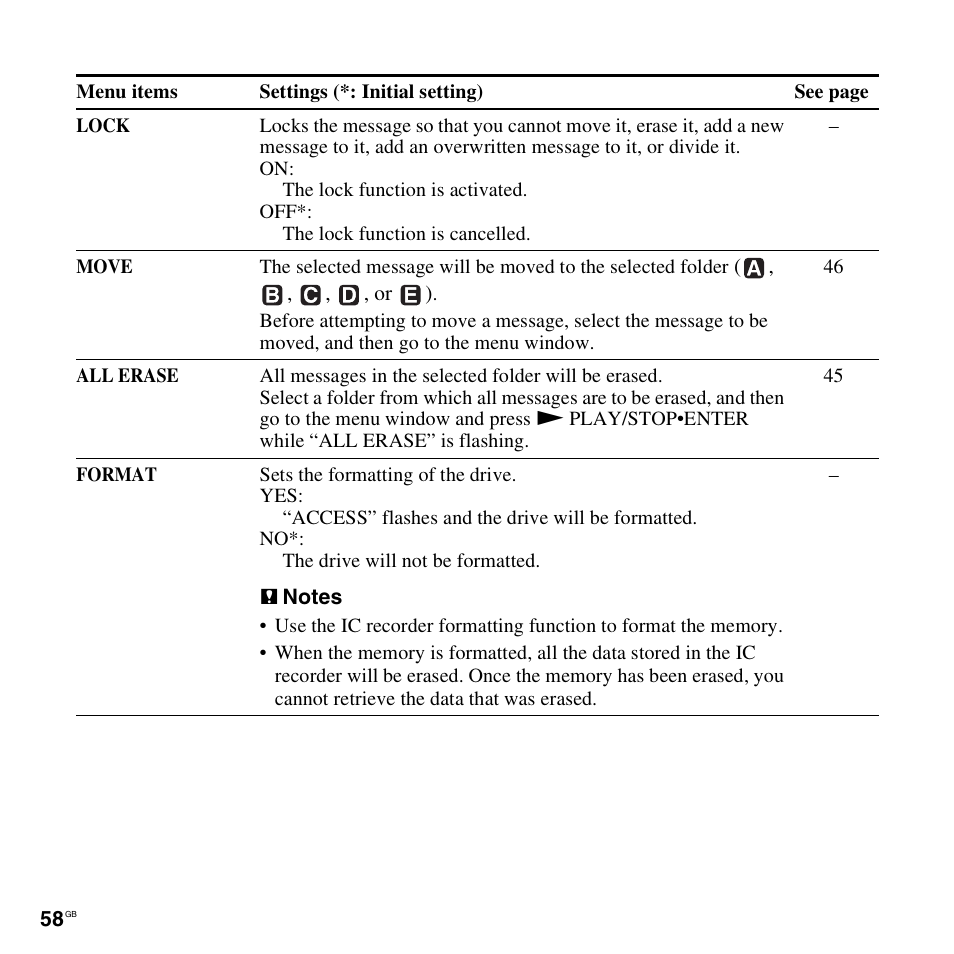 Sony ICD-PX820D User Manual | Page 58 / 96