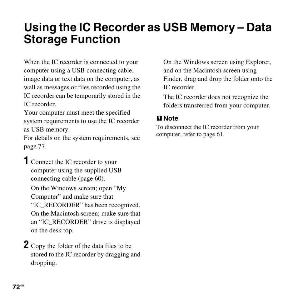 Sony ICD-PX820D User Manual | Page 72 / 96