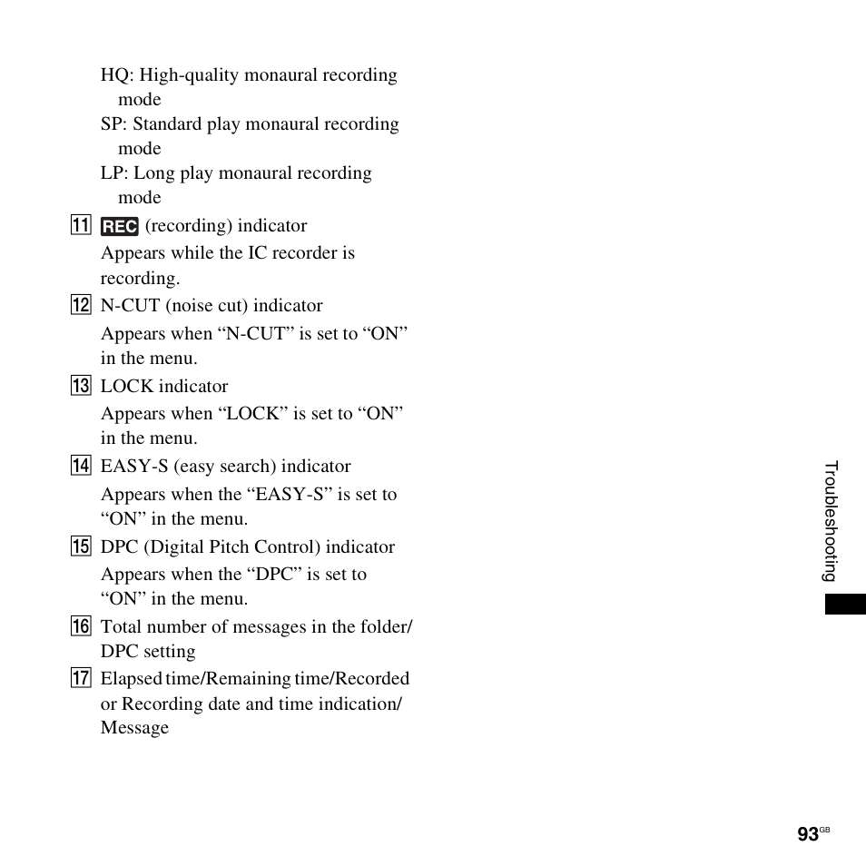 Sony ICD-PX820D User Manual | Page 93 / 96