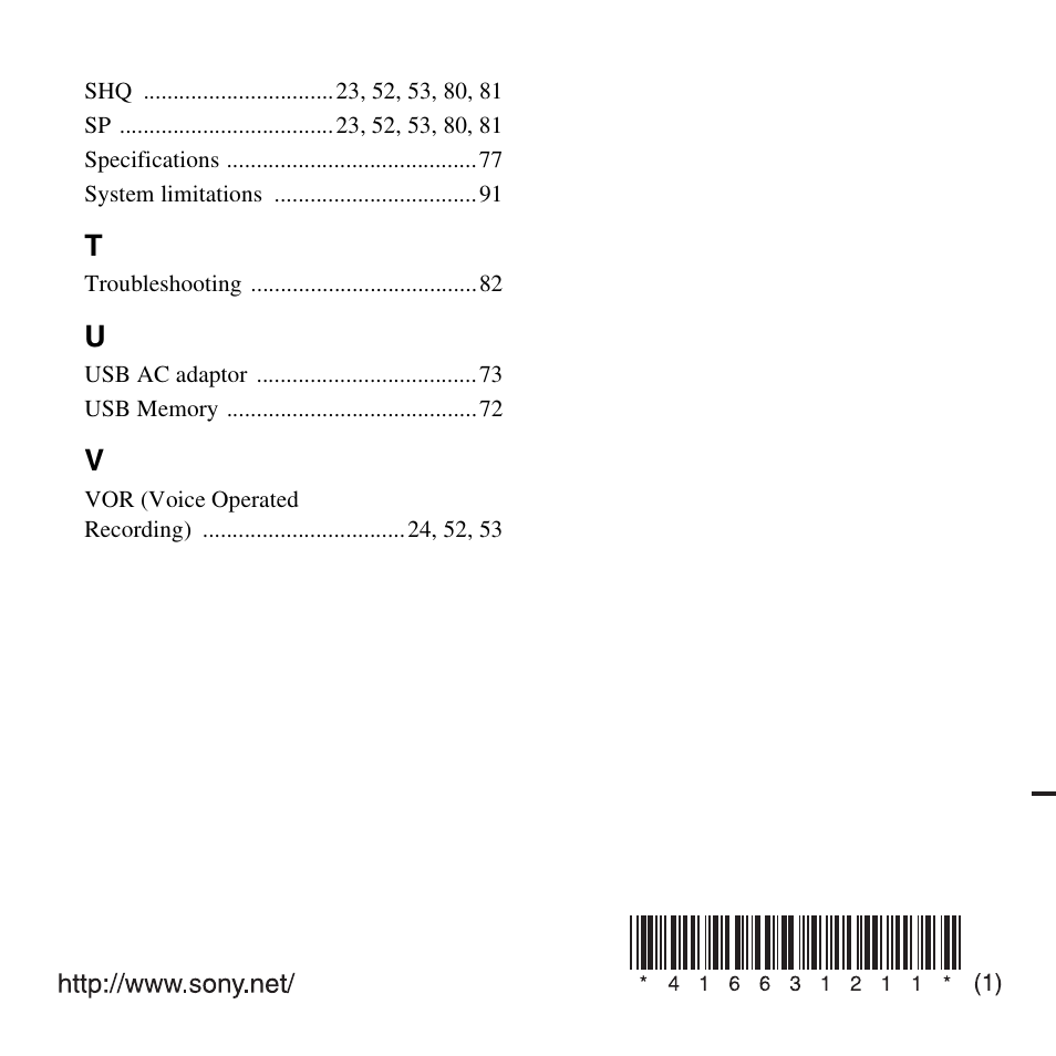 Sony ICD-PX820D User Manual | Page 96 / 96