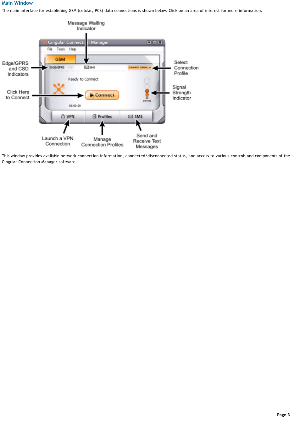 The main window | Sony VGN-T360P User Manual | Page 3 / 43