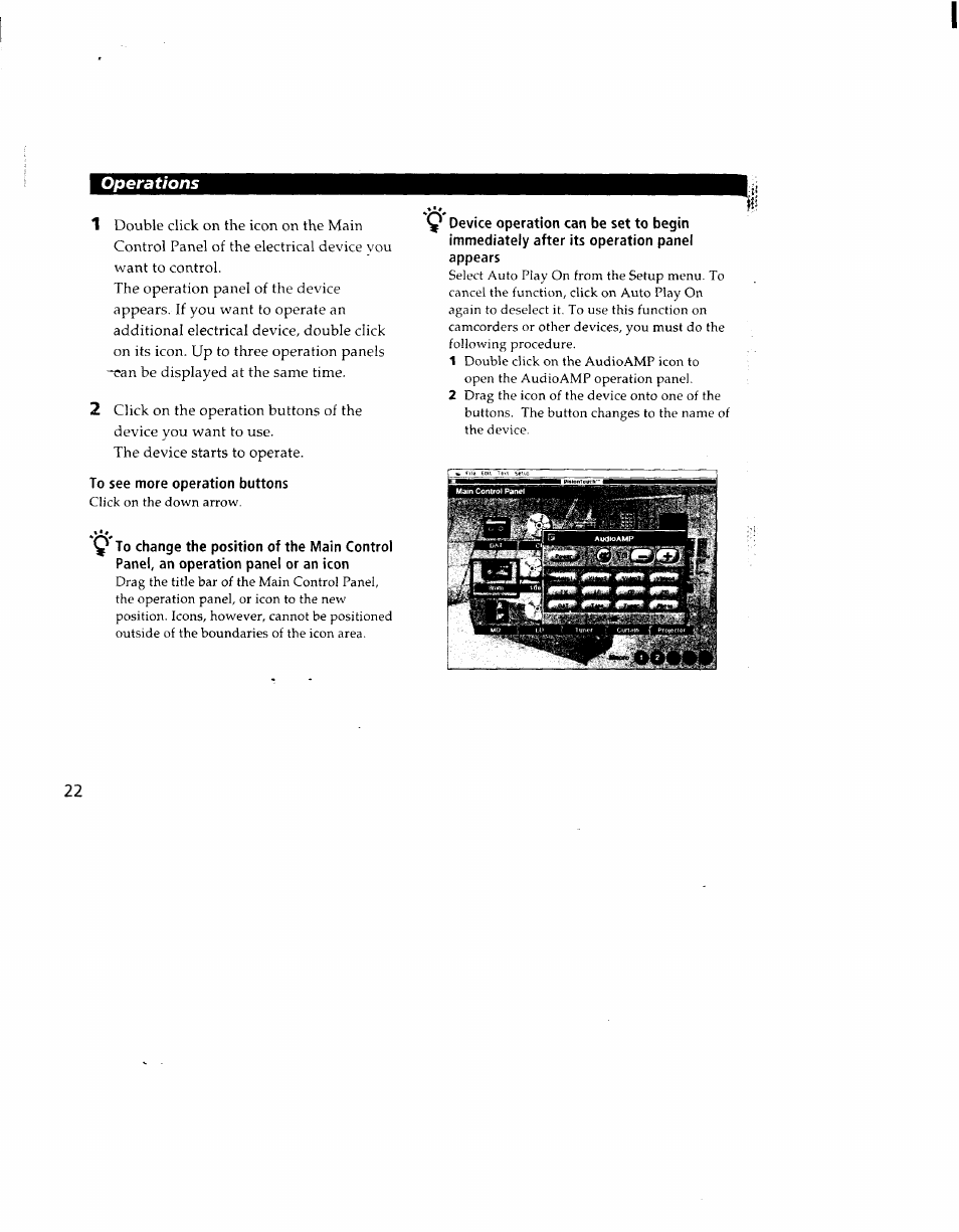 To see more operation buttons | Sony CAV-1 User Manual | Page 22 / 31