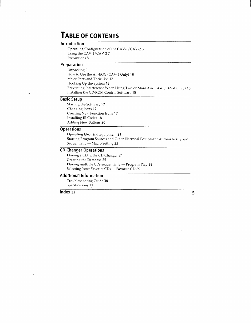 Sony CAV-1 User Manual | Page 5 / 31