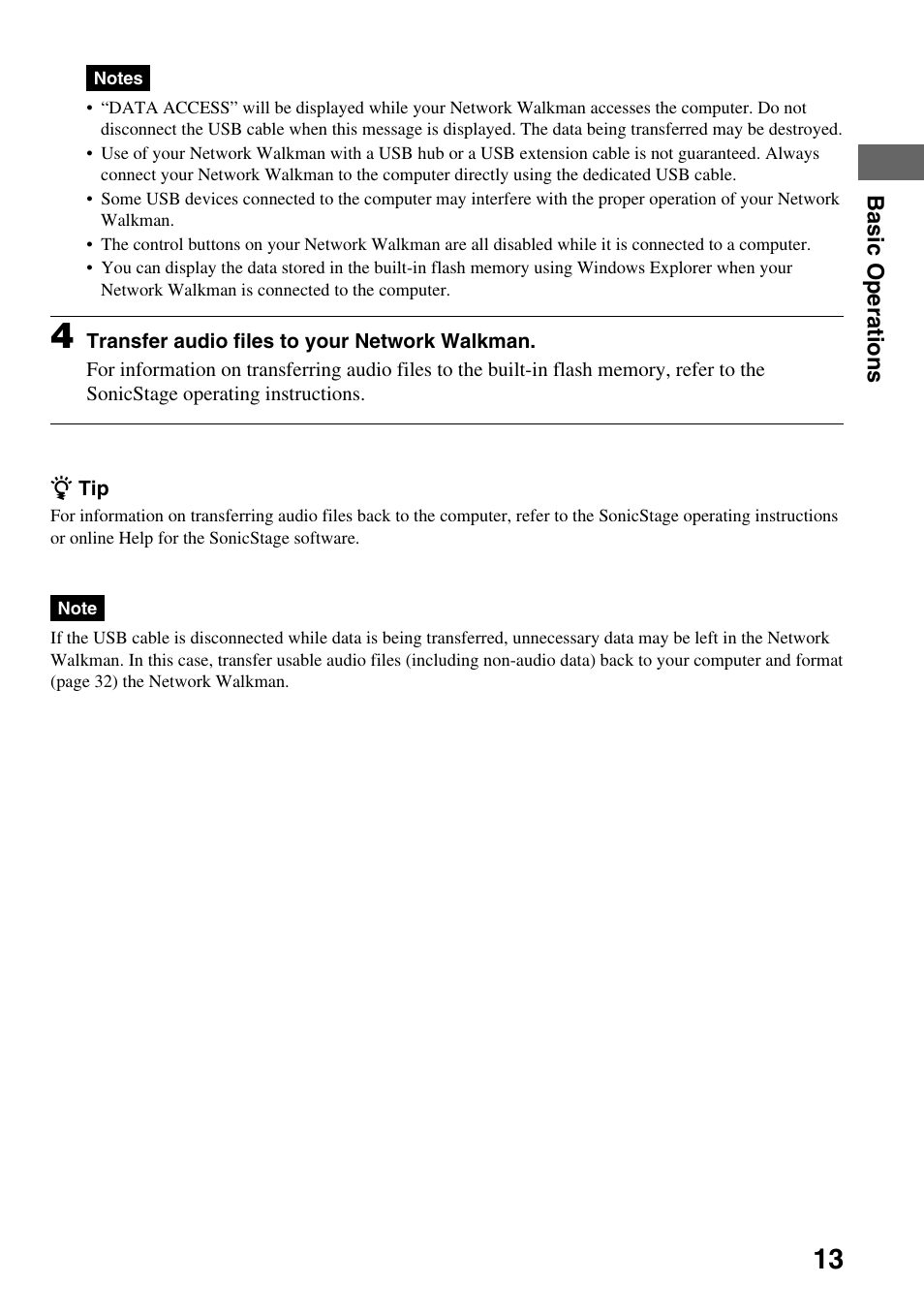 Sony NW-E103PS User Manual | Page 13 / 46