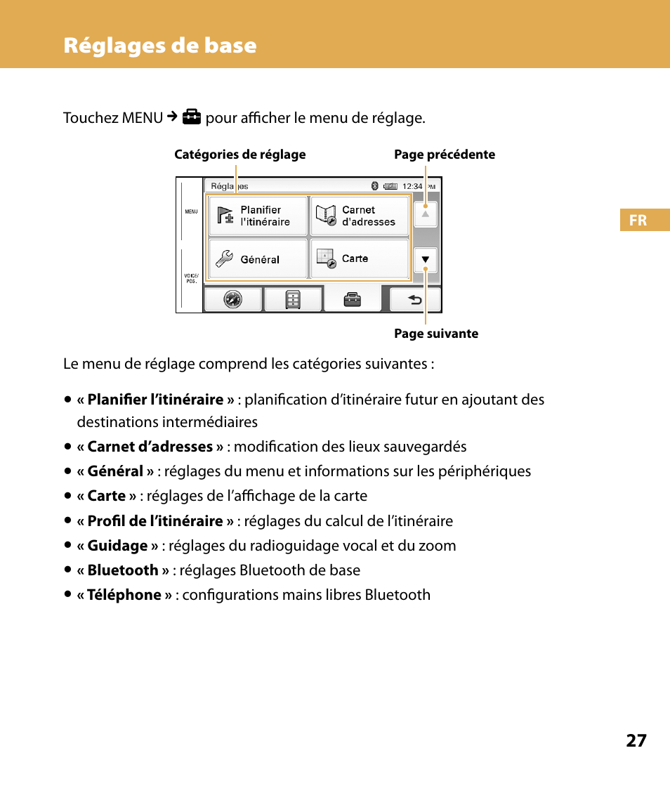 Réglages de base | Sony NV-U74T User Manual | Page 61 / 104