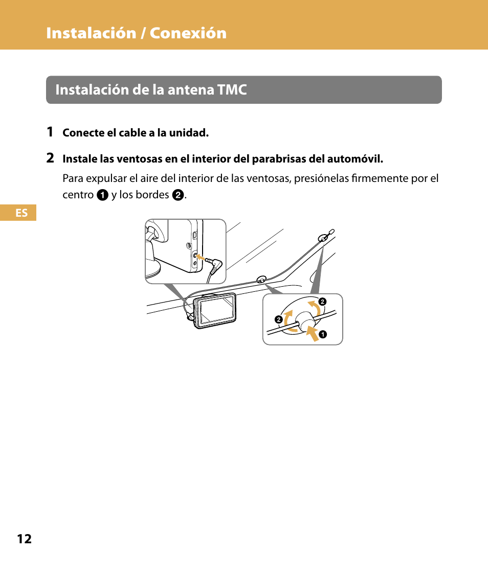 Instalación / conexión, Instalación de la antena tmc 1 | Sony NV-U74T User Manual | Page 80 / 104