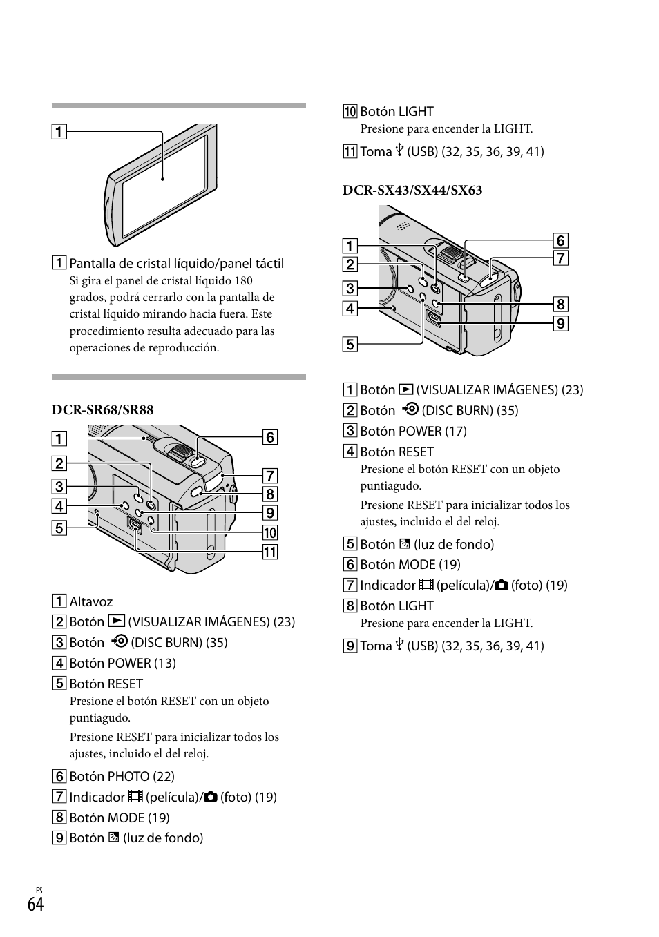 64) c, 64) co | Sony DCR-SX44 User Manual | Page 134 / 139