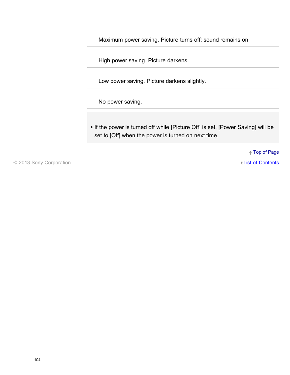 Available options | Sony XBR-65X850A User Manual | Page 110 / 249