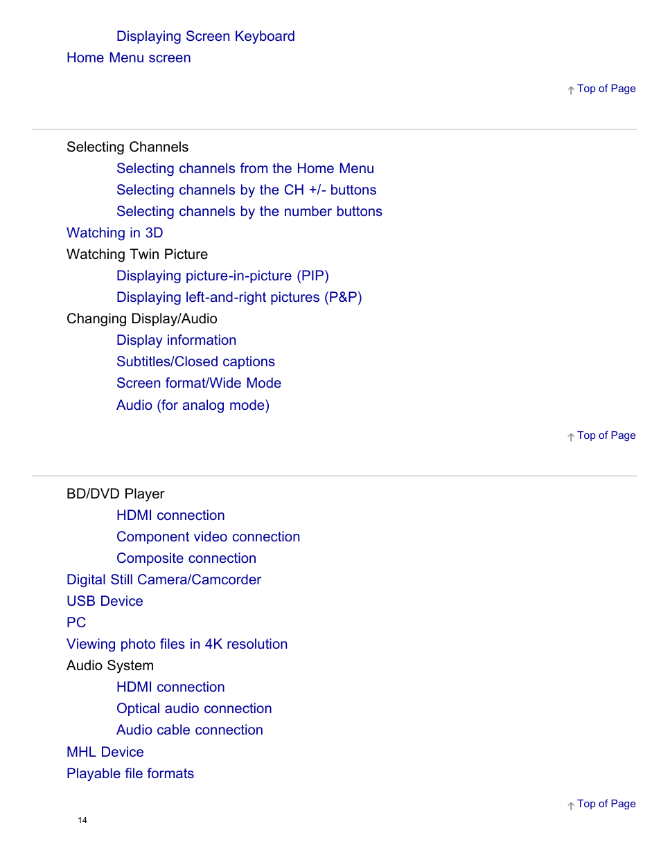 Sony XBR-65X850A User Manual | Page 20 / 249