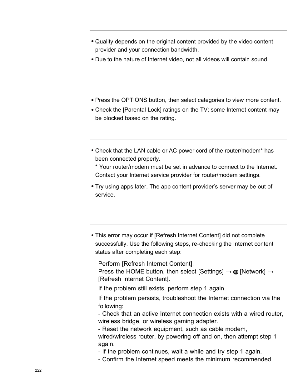 Apps are inaccessible | Sony XBR-65X850A User Manual | Page 228 / 249