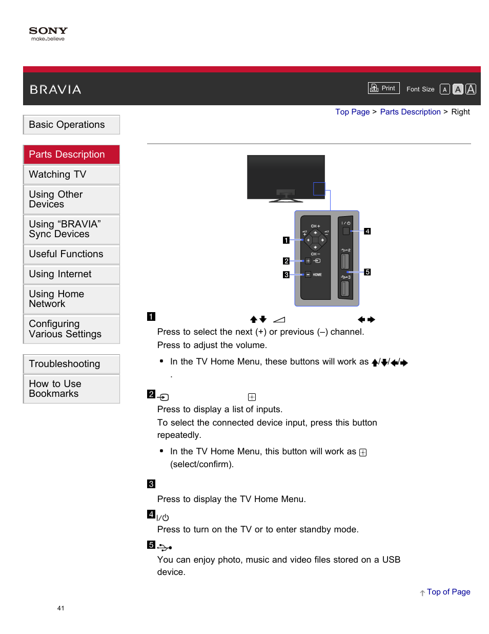 Right | Sony XBR-65X850A User Manual | Page 47 / 249