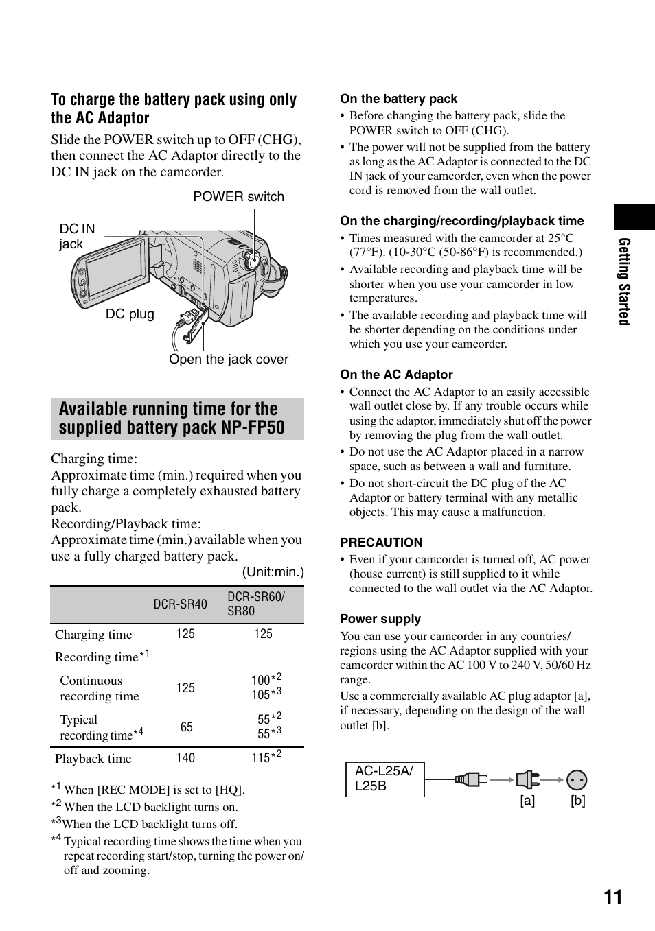 P.11) | Sony DCR-SR80 User Manual | Page 11 / 35