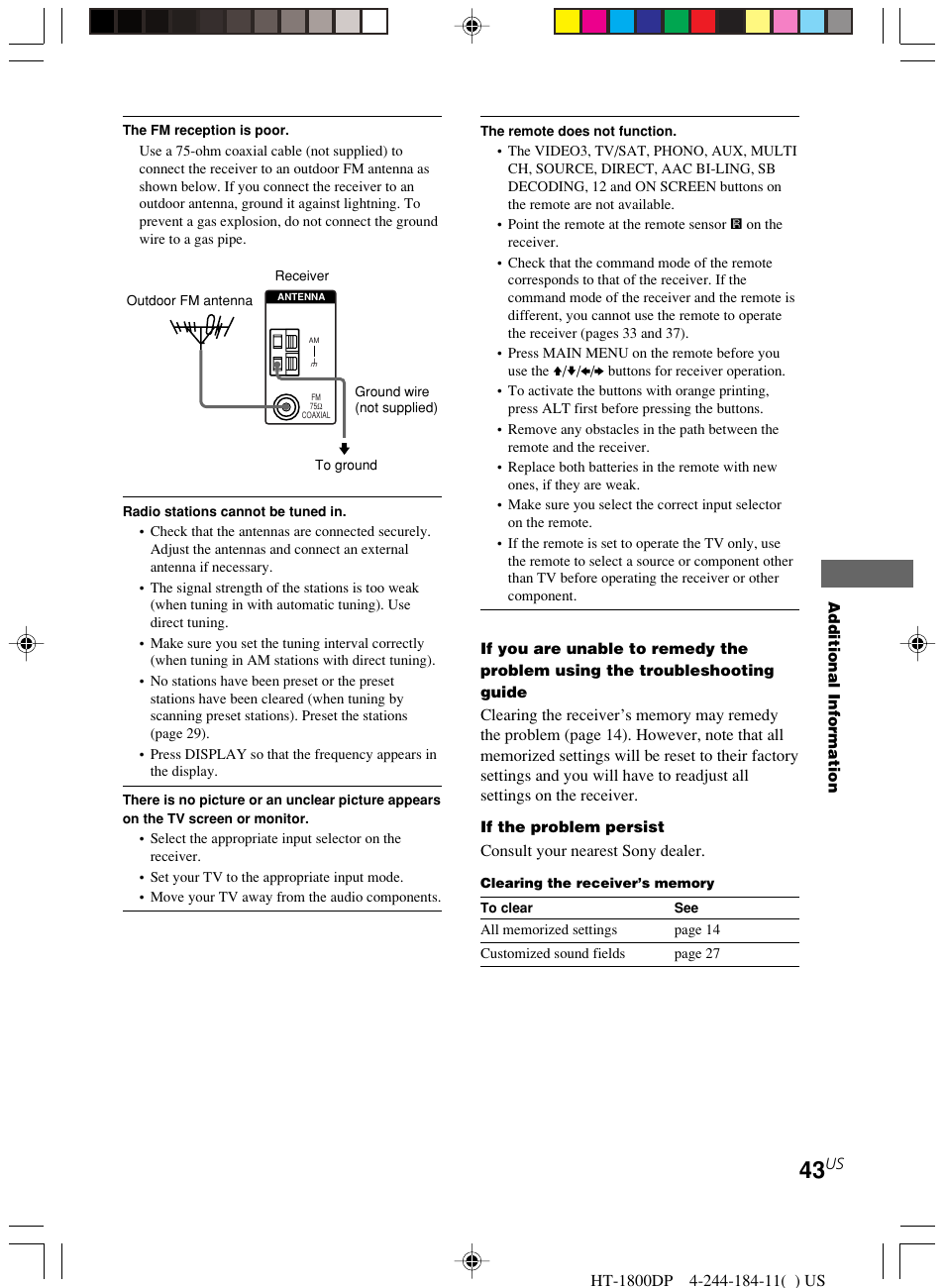 Sony HT-1800DP User Manual | Page 43 / 48