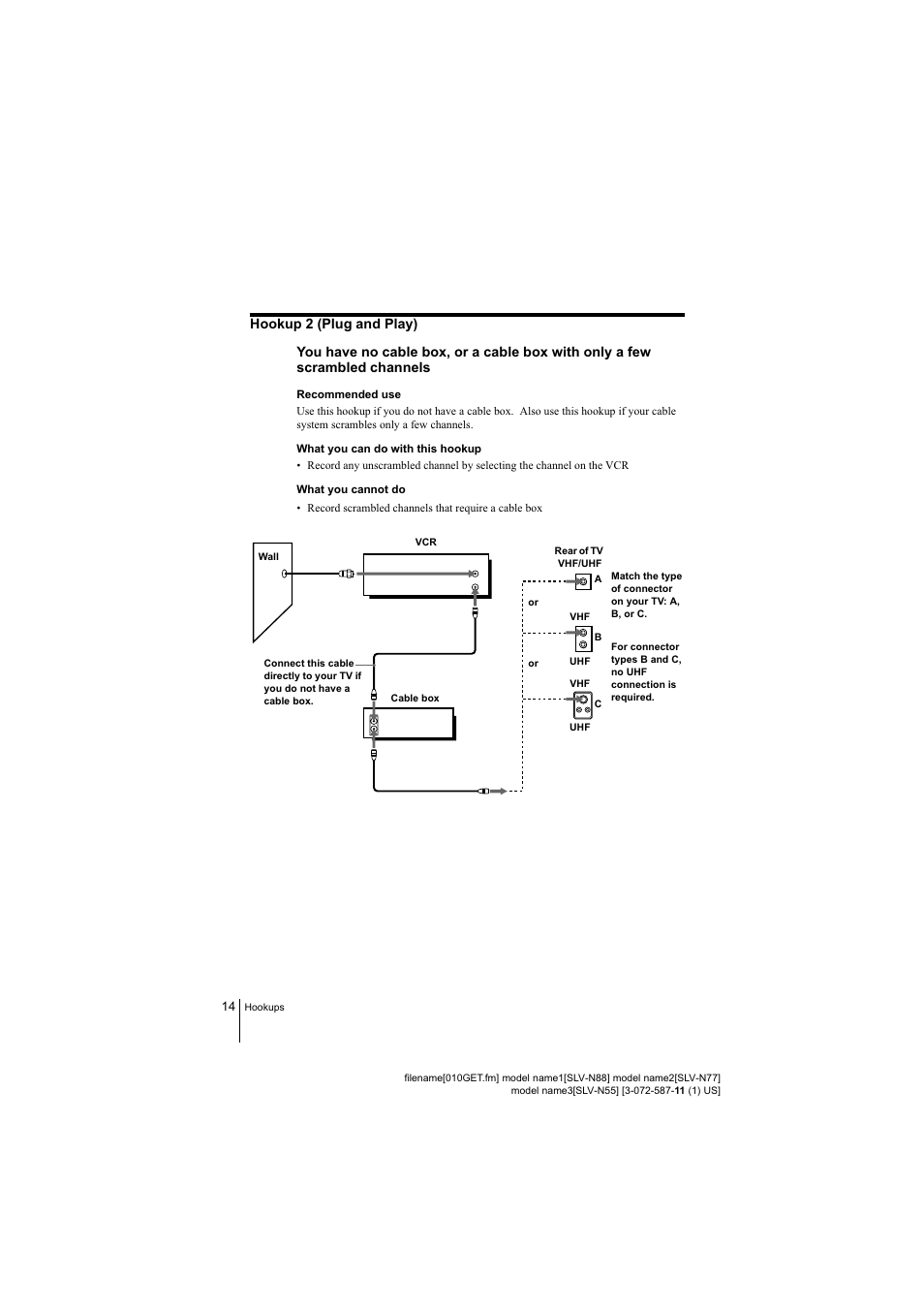 Sony SLV-N88 User Manual | Page 14 / 72