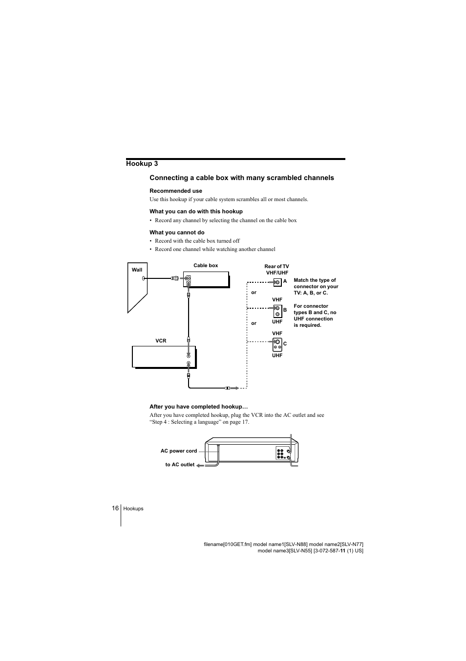Sony SLV-N88 User Manual | Page 16 / 72