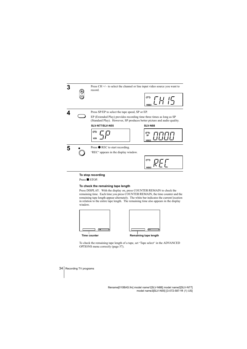 Oo i^ij ^ riri rin vcr / ^ li li u li | Sony SLV-N88 User Manual | Page 34 / 72