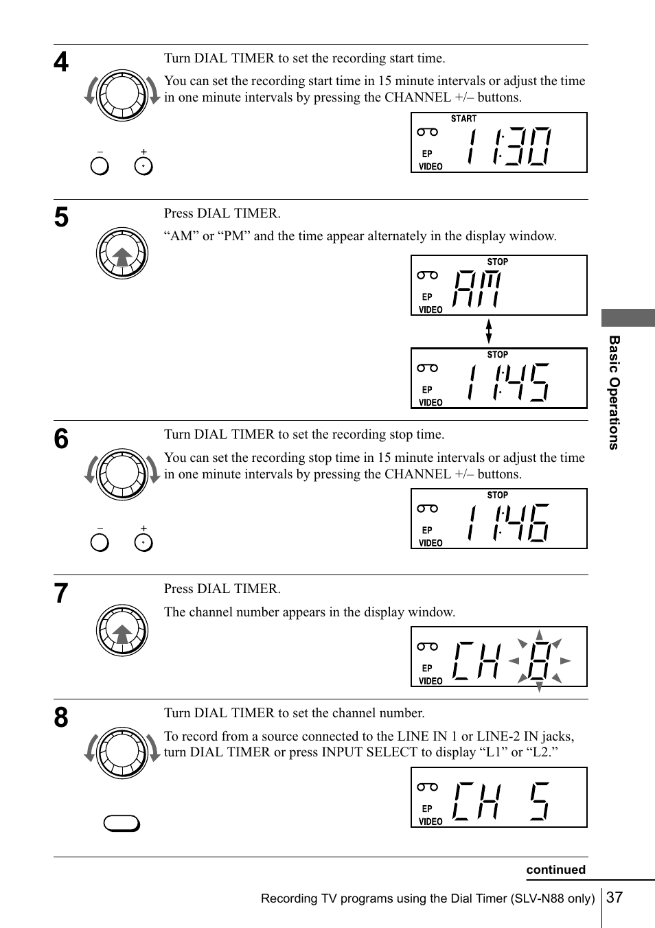 1 i ' l n, 1 i j i j | Sony SLV-N88 User Manual | Page 37 / 72