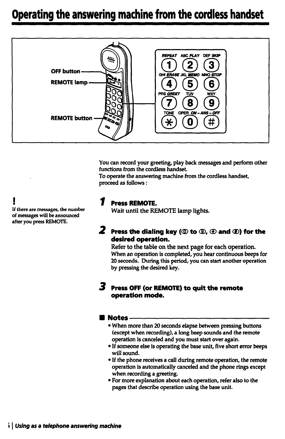 1 press remote, Notes, D (d | I)@ (1) | Sony SPP-A5000 User Manual | Page 46 / 108