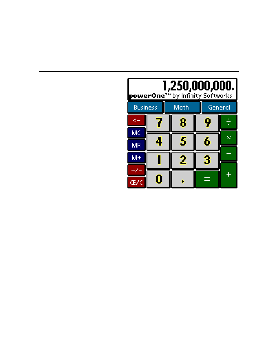 Performing arithmetic, Entering numbers (0-9; ./,; +/–; ← ← ; ce/c) | Sony PEG-N610C User Manual | Page 8 / 29