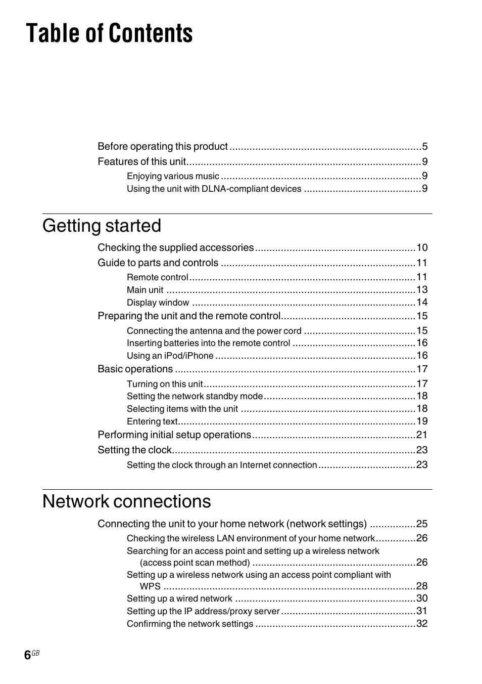 Sony NAS-SV20i User Manual | Page 6 / 95