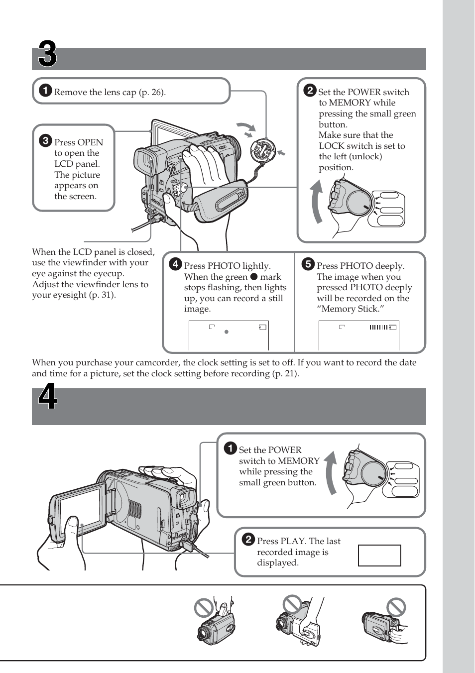 Play, P. 106), P. 124) | Sony DCR-TRV38 User Manual | Page 11 / 212