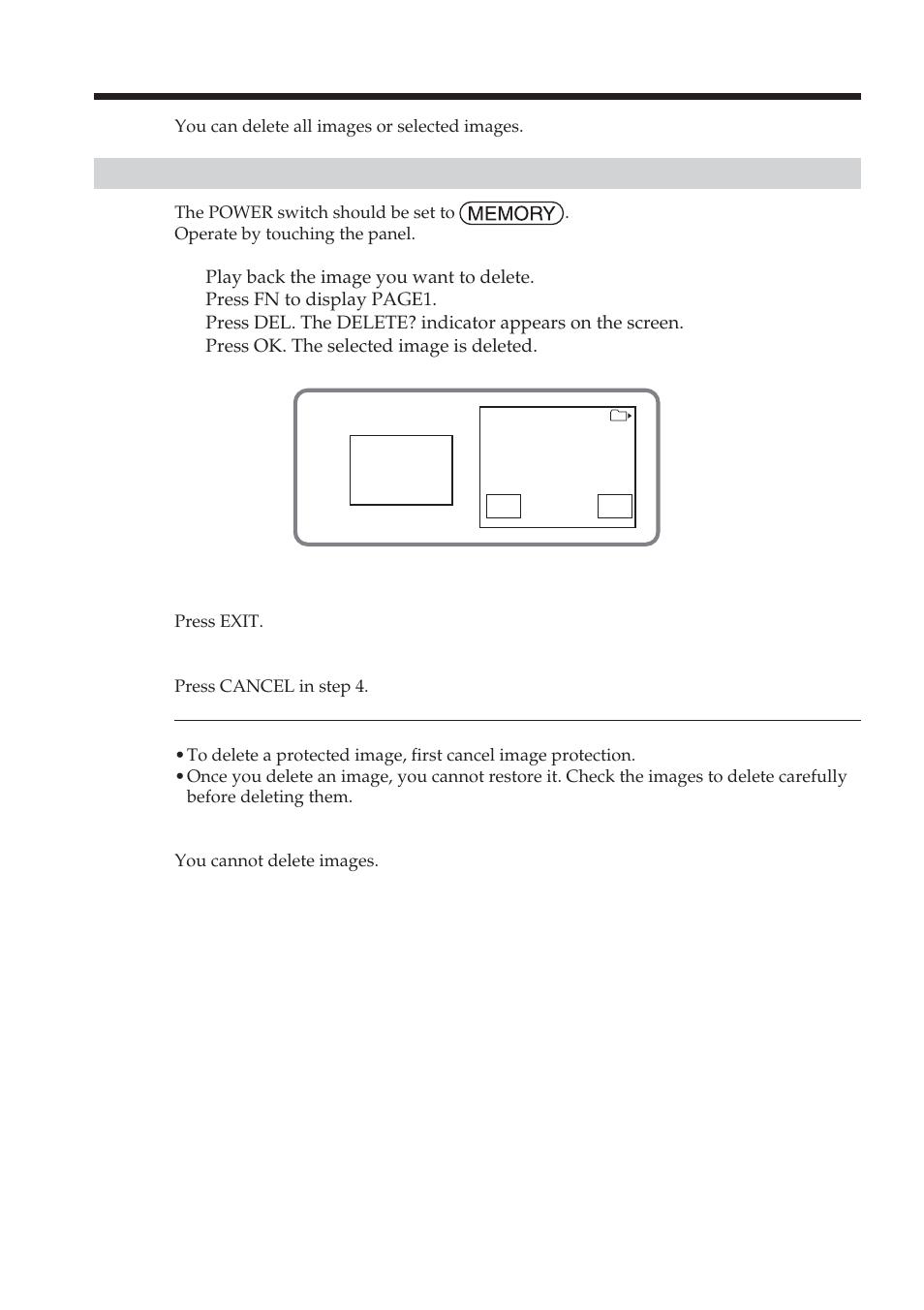 Deleting images – delete | Sony DCR-TRV38 User Manual | Page 132 / 212