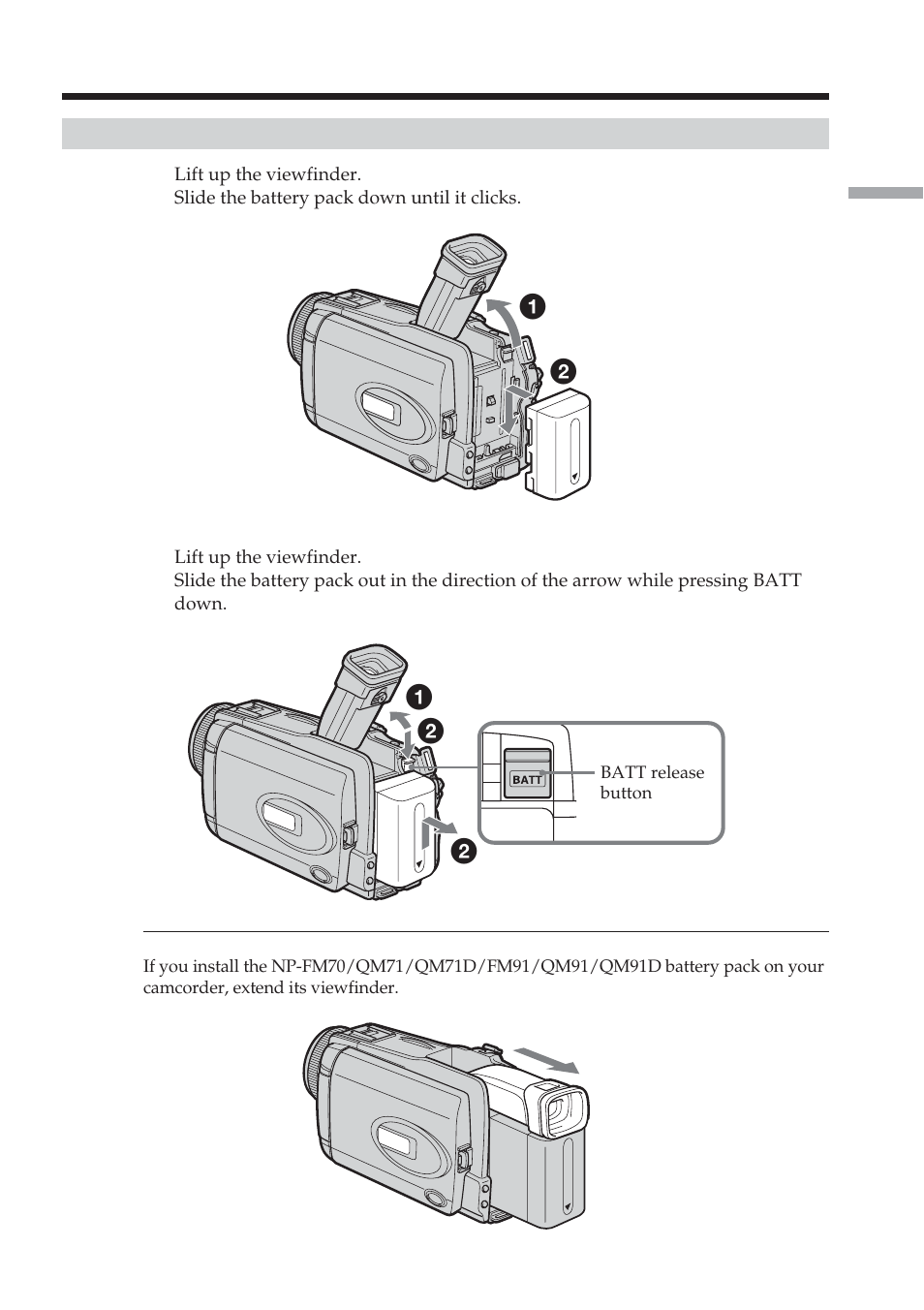 Step 1 preparing the power source, Installing the battery pack | Sony DCR-TRV38 User Manual | Page 15 / 212