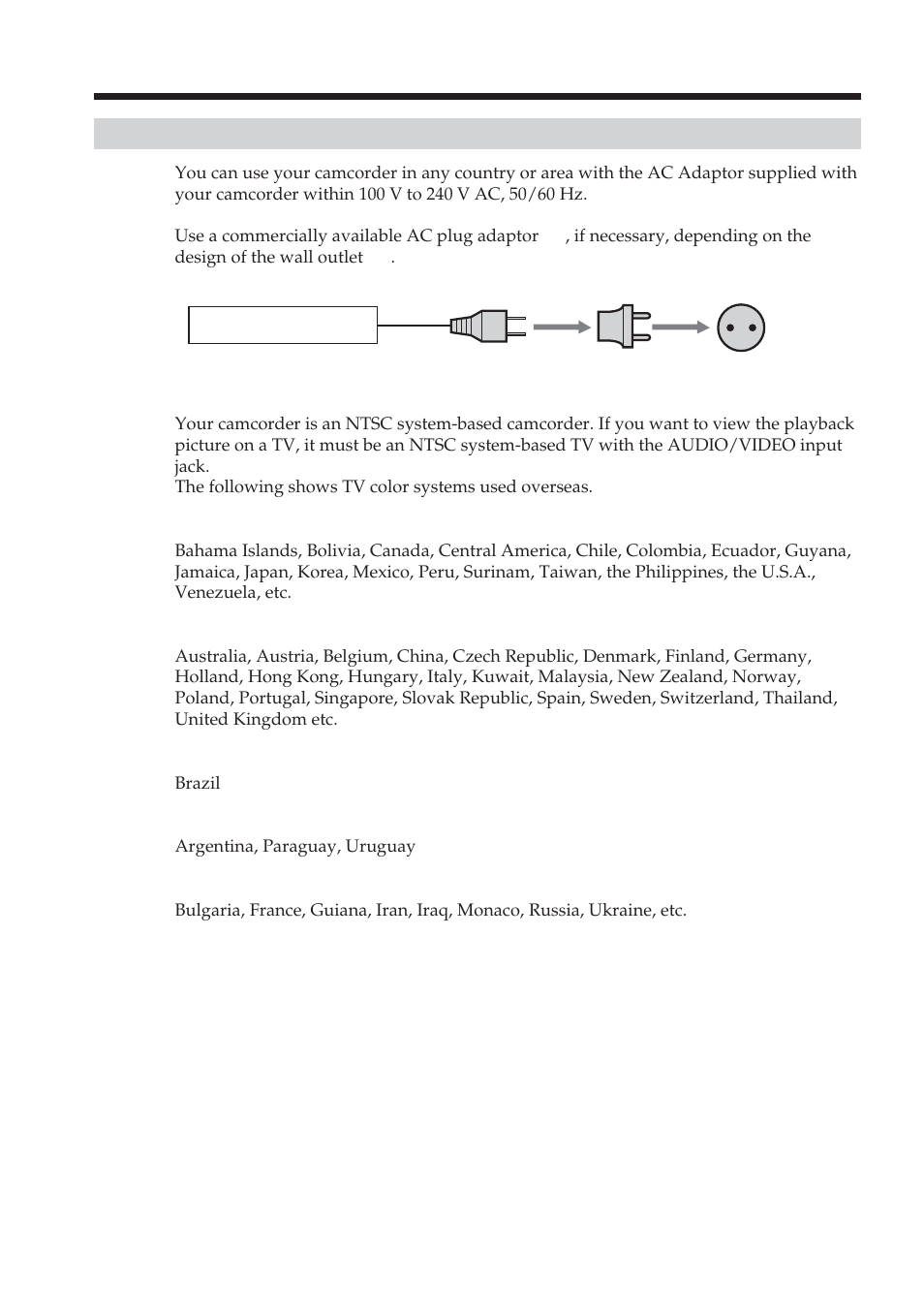 Using your camcorder abroad | Sony DCR-TRV38 User Manual | Page 196 / 212