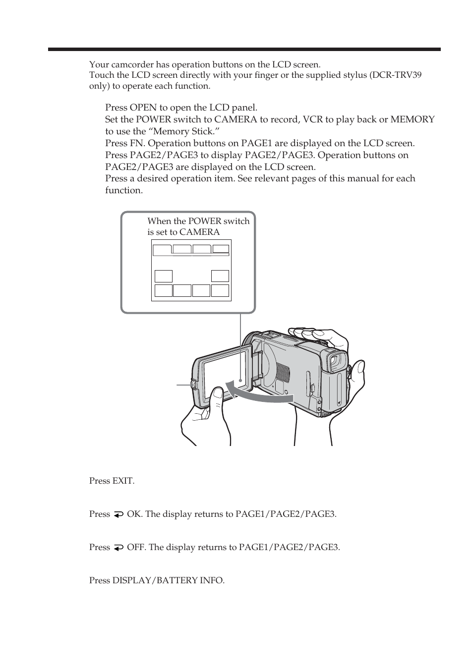 Step 3 using the touch panel | Sony DCR-TRV38 User Manual | Page 24 / 212