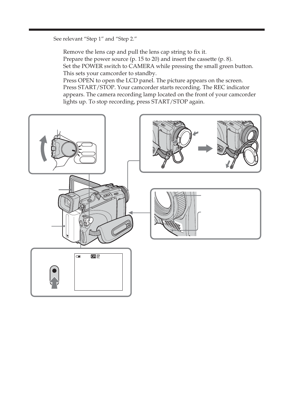 Recording – basics, Recording a picture | Sony DCR-TRV38 User Manual | Page 26 / 212