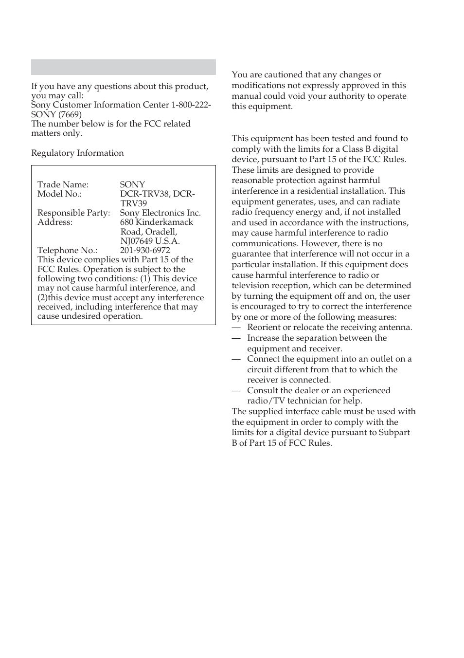 Sony DCR-TRV38 User Manual | Page 3 / 212