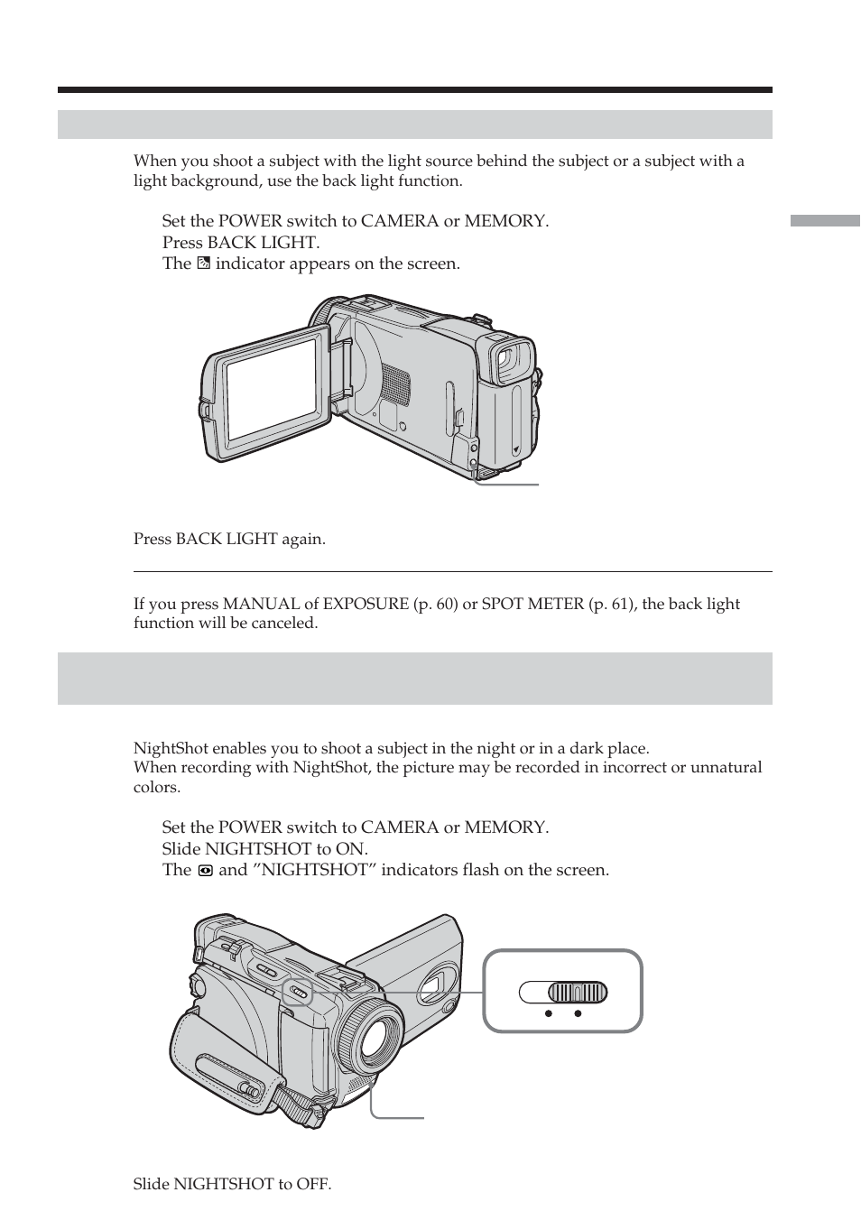 Shooting backlit subjects – back light function | Sony DCR-TRV38 User Manual | Page 33 / 212