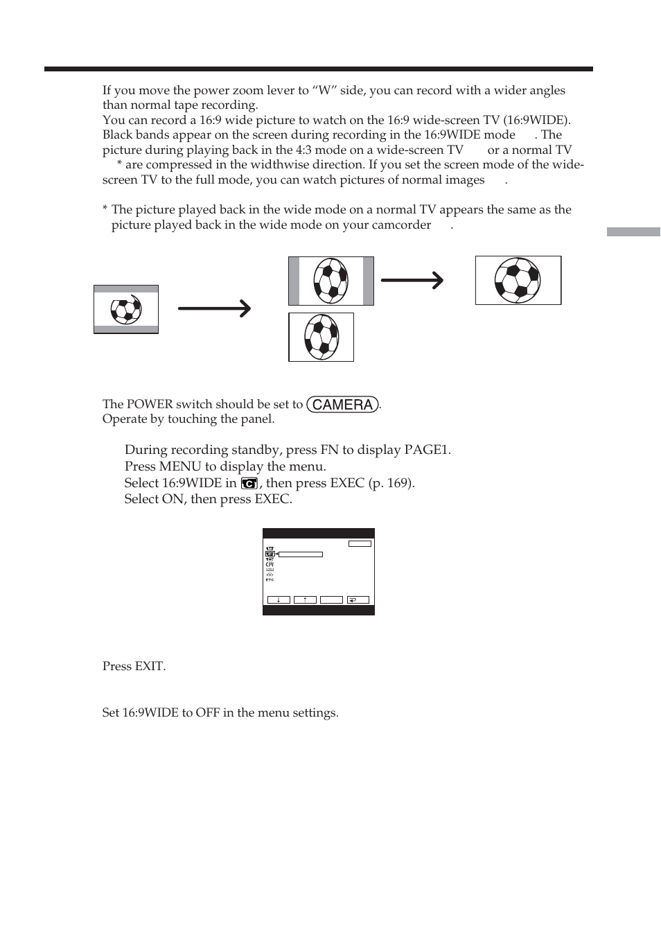 Using the wide mode, A] [c] [b] [d | Sony DCR-TRV38 User Manual | Page 49 / 212