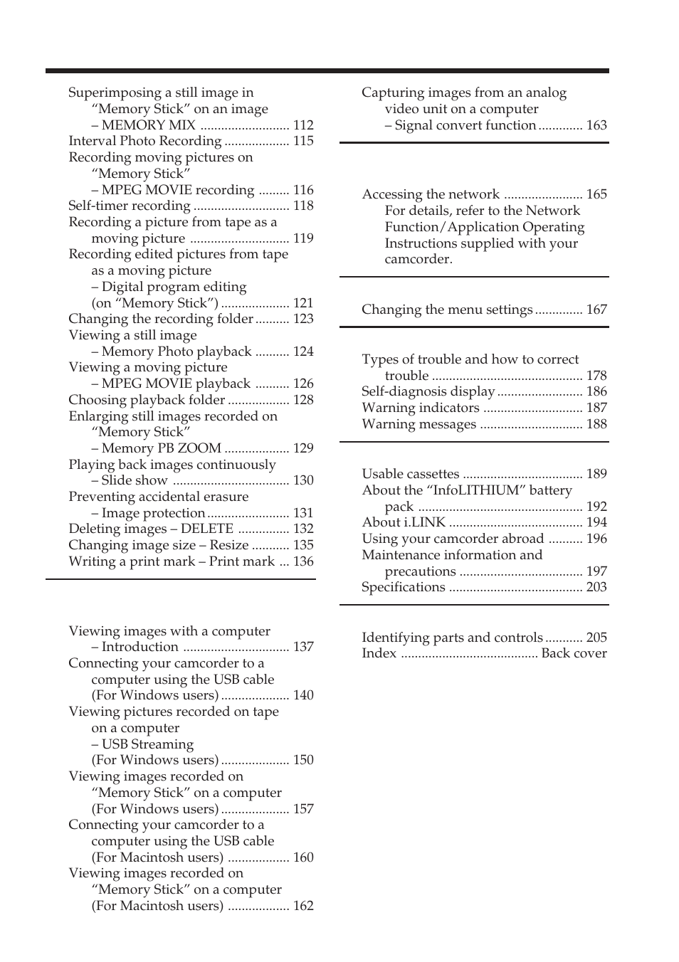 Sony DCR-TRV38 User Manual | Page 7 / 212