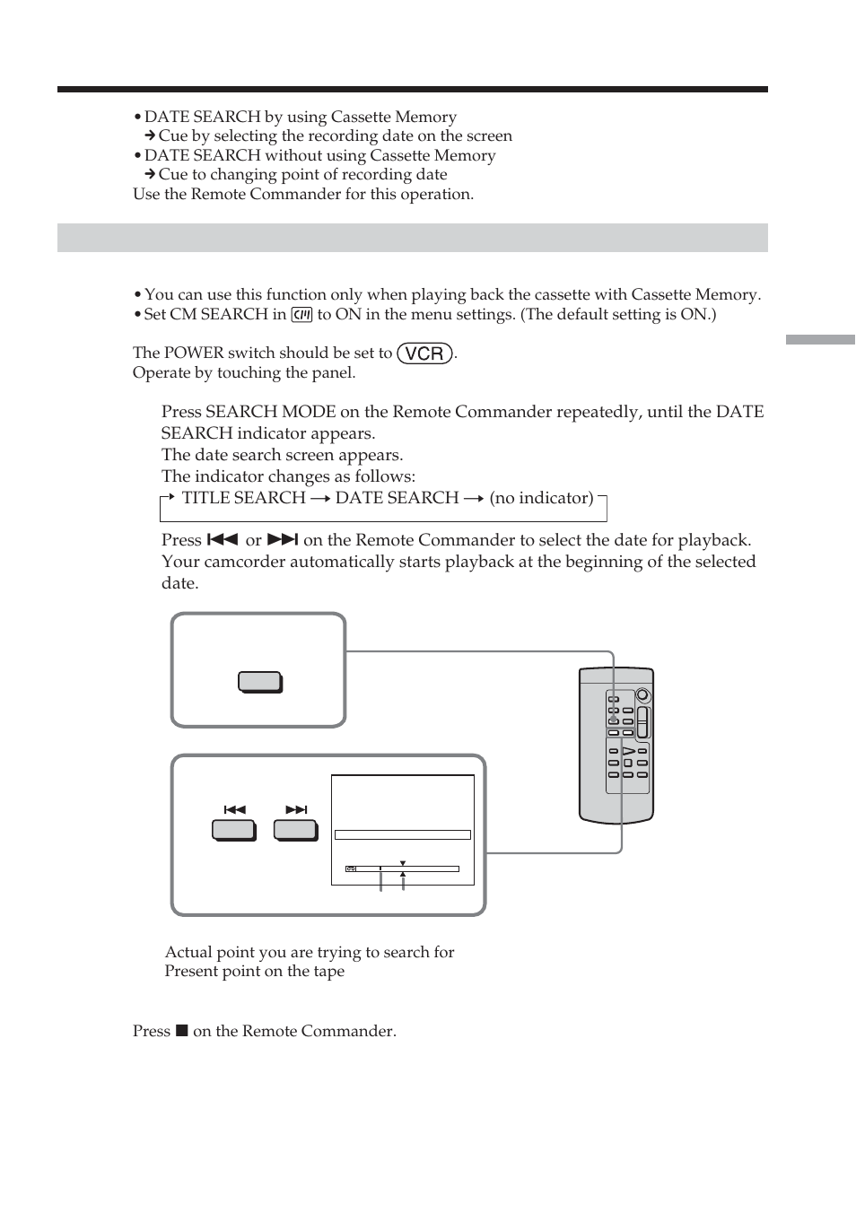Searching a recording by date – date search | Sony DCR-TRV38 User Manual | Page 73 / 212