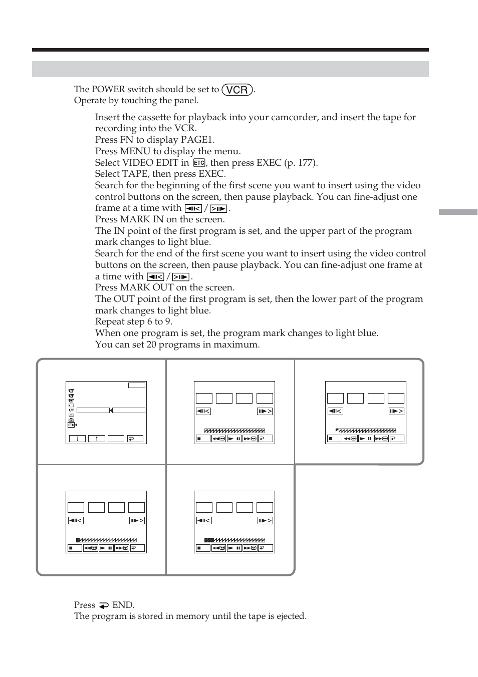 Operation 1: making a program | Sony DCR-TRV38 User Manual | Page 83 / 212