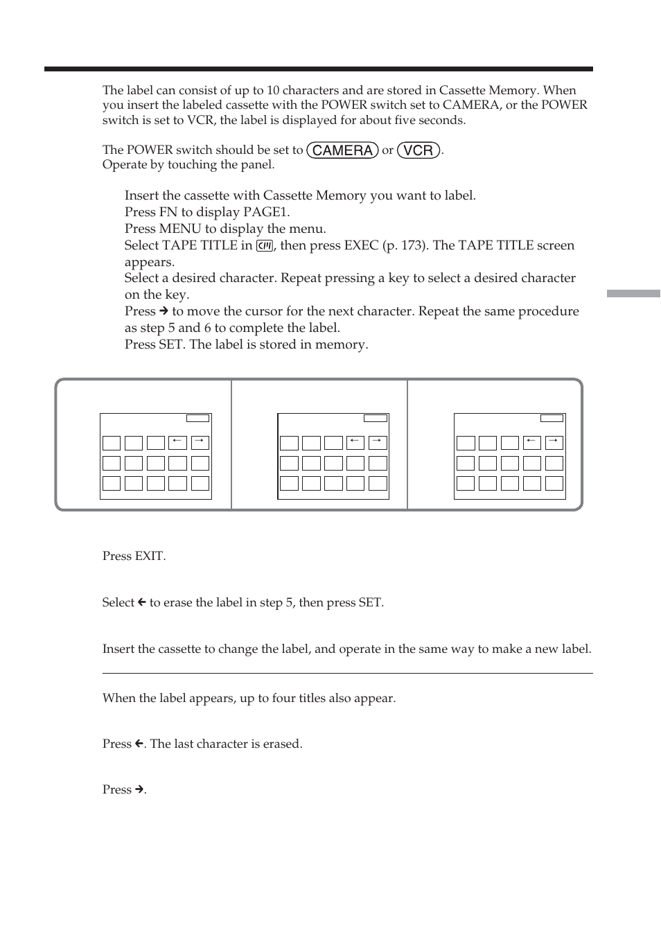Press exit | Sony DCR-TRV38 User Manual | Page 97 / 212