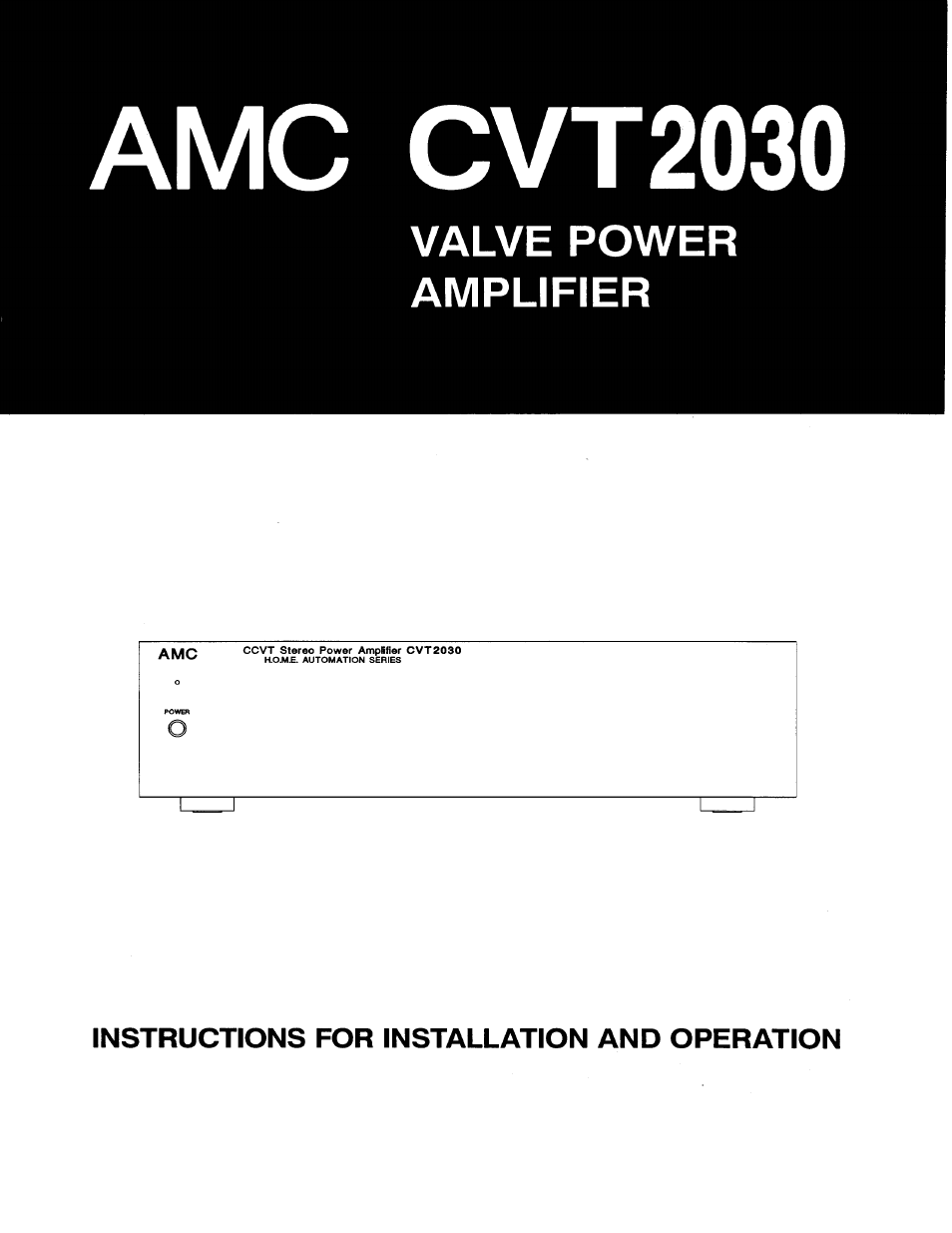 AMC CVT2030 User Manual | 7 pages