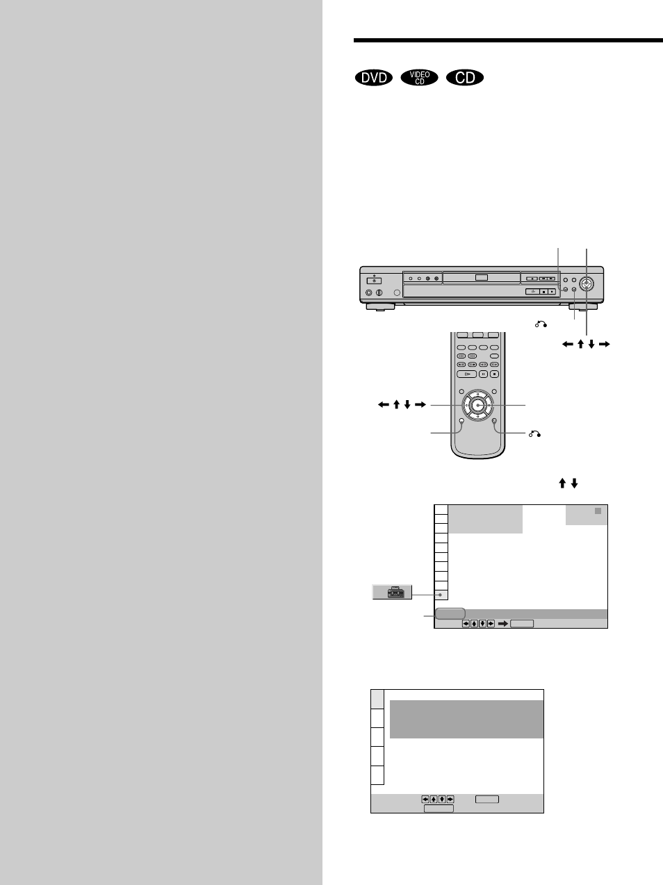 Settings and adjustments, Using the setup display, Using the setup display 46 | Sony DVP-S560D User Manual | Page 46 / 72