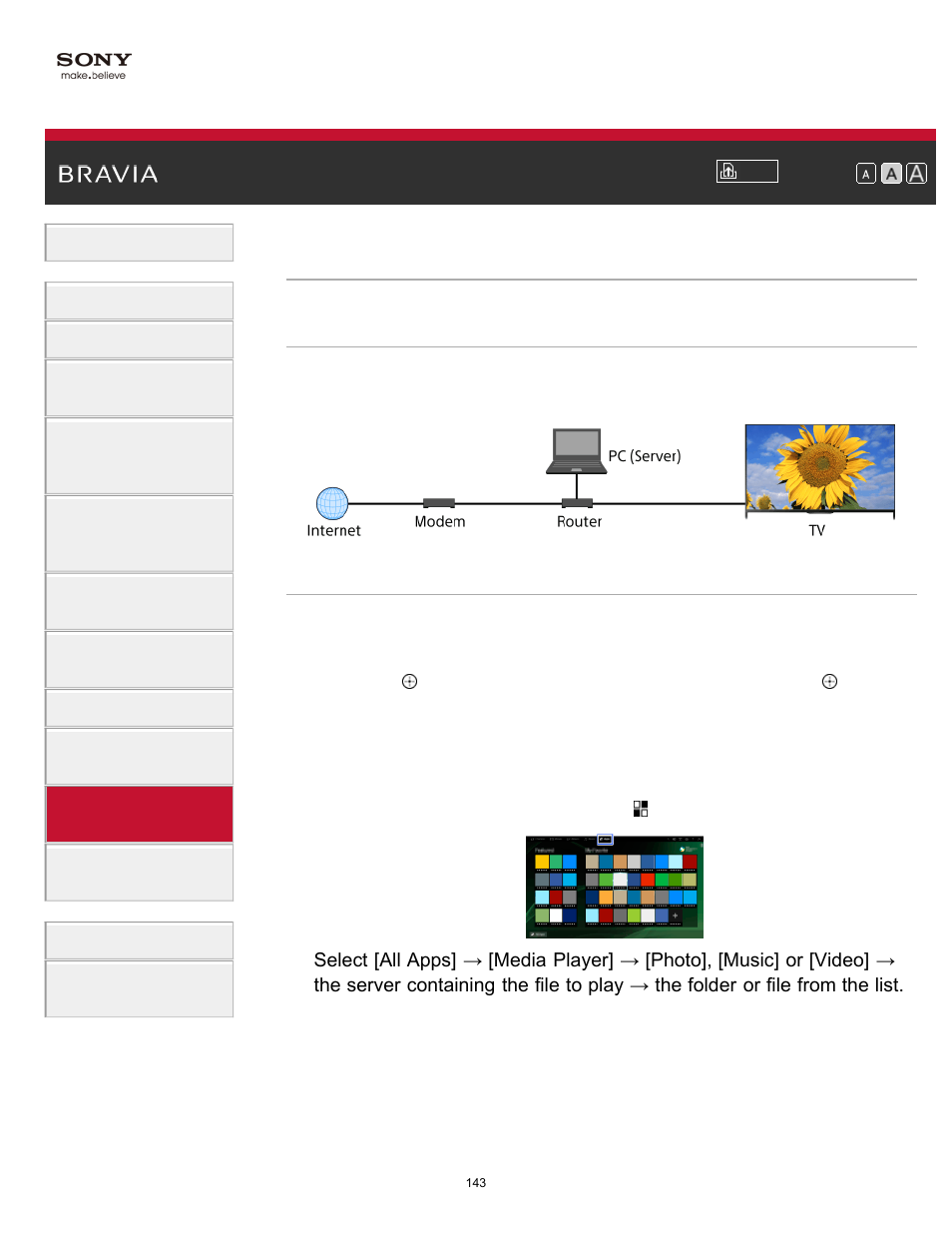 Playing content on a pc | Sony XBR-49X850B User Manual | Page 149 / 254